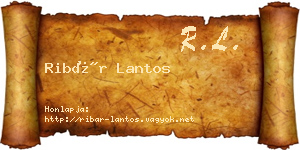 Ribár Lantos névjegykártya